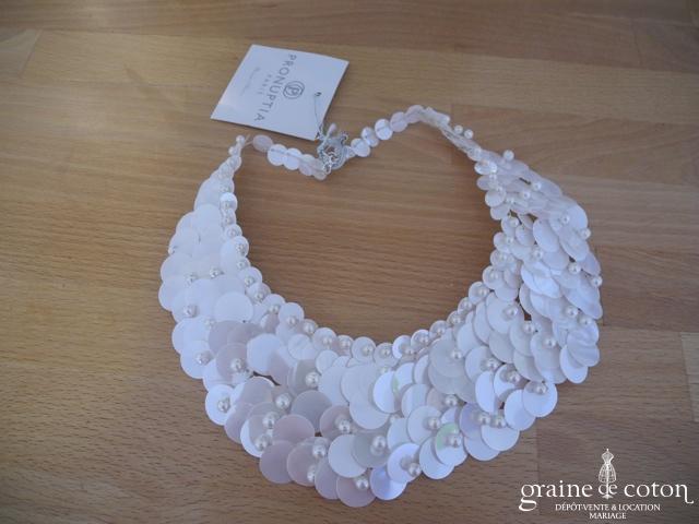 Collier Plastron Femme ZAVANA - 61 Cm, Résine Bleue, Style Bohème Chic, Fait Main, Bijou Fantaisie élégant