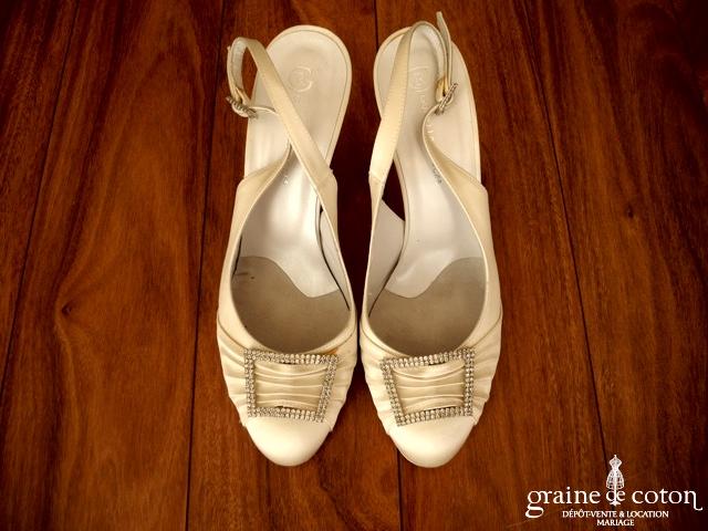 Guido la Rocca - Escarpins (chaussures) en satin ivoire