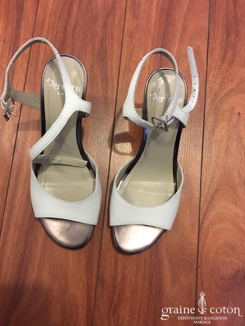 Perlato - Sandales blanches en cuir (chaussures)
