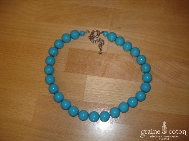 Loews - Collier de grosses perles de Majorque turquoise