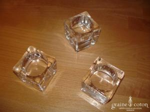 Bougeoir photophore cube en verre