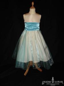 Graine de coton - Jupon / sur jupe en organza turquoise pour robe de demoiselle d'honneur
