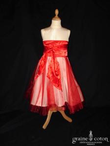 Graine de coton - Jupon / sur jupe en organza rouge pour robe de demoiselle d'honneur