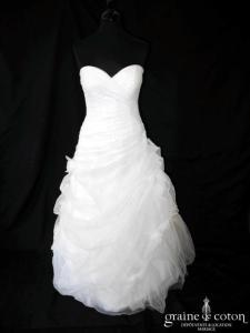 Cosmobella - Robe en organza drapé blanche