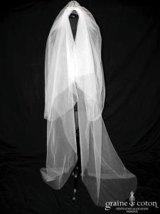 Jesus Peiro - Voile long de 2 mètres en tulle ivoire