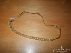 Elsa Gary - Tour de cou  ou headband en dentelle dorée perlée