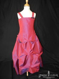 Robe de demoiselle d'honneur en taffetas violet/rouge