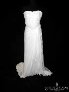 Cymbeline - Robe années 20 en mousseline de soie ivoire