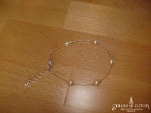 Au fil perlé - Bracelet 1 rang perles ivoires